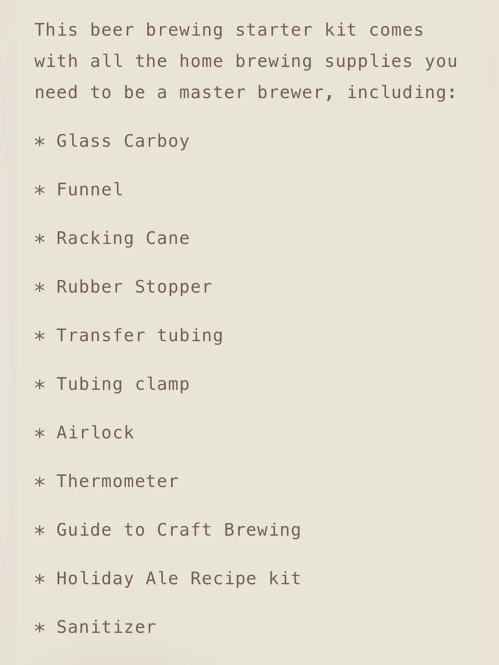 Craft Beer Kit Holiday Ale - Brown & Yellow Rustic Packaging- NWT!